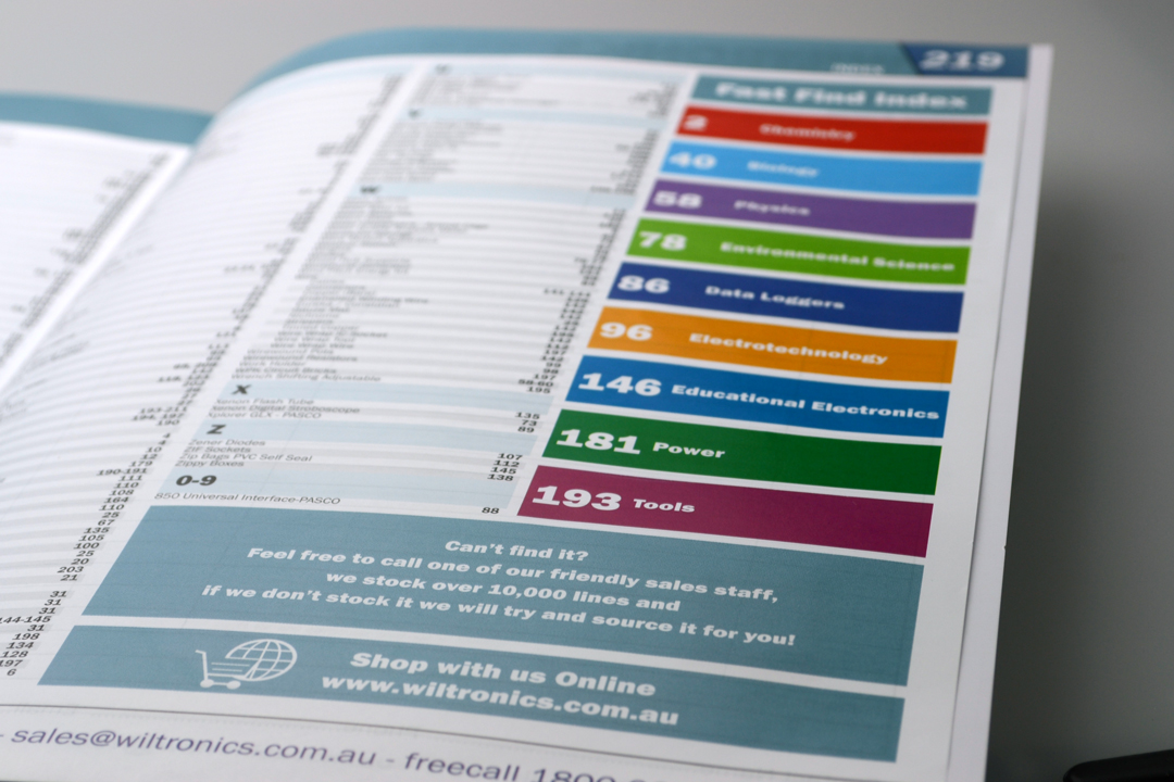 Wiltronics Catalogue 2013 Index