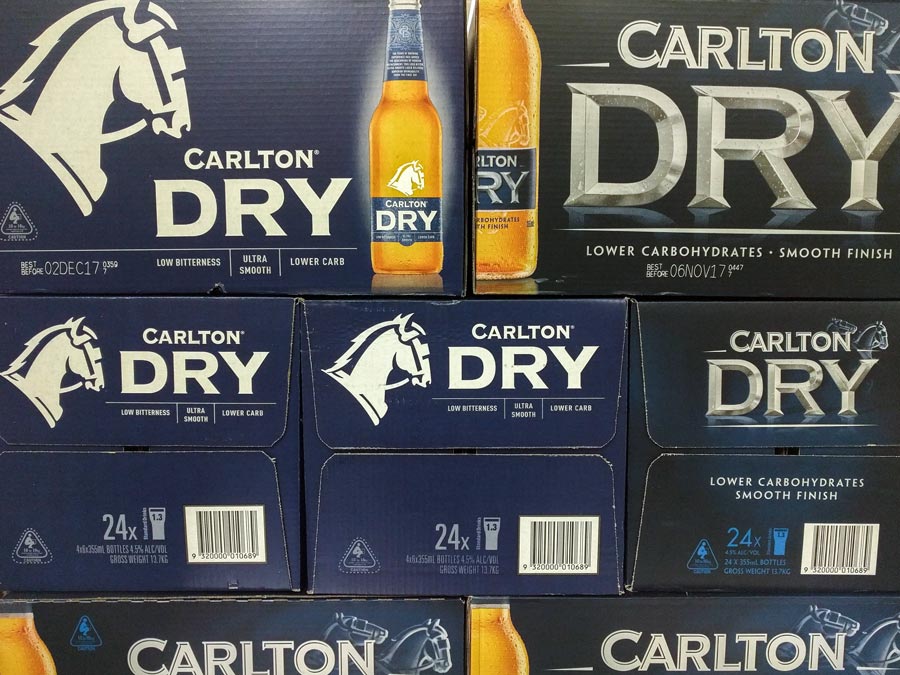 Carlton Dry Old and New Box Design